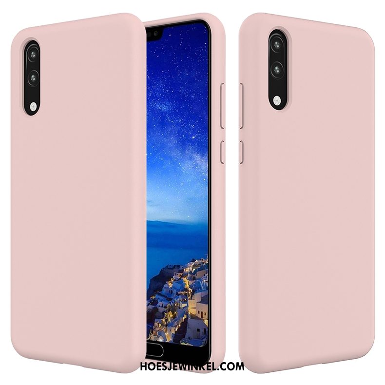 Huawei P20 Hoesje Rood Mobiele Telefoon Elegante, Huawei P20 Hoesje Eenvoudige Zwart