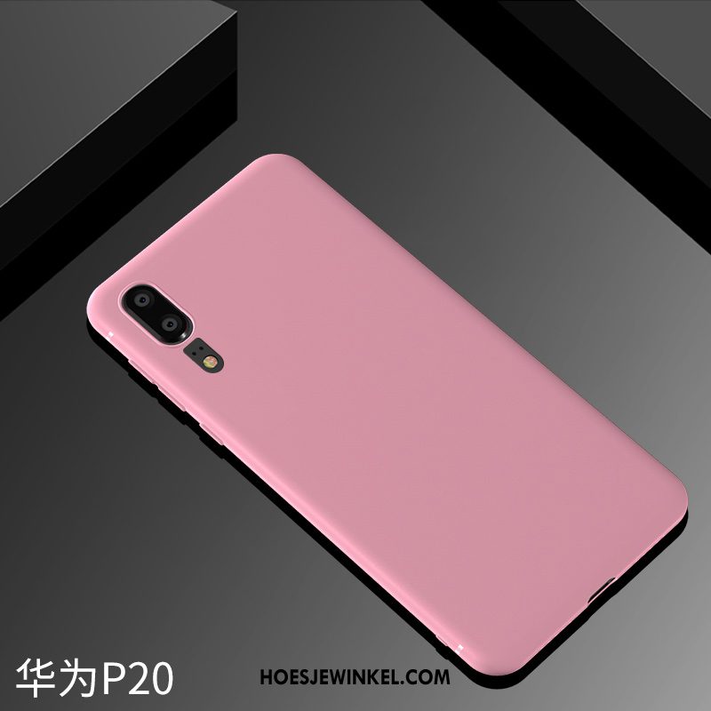 Huawei P20 Hoesje Siliconen Anti-fall Blauw, Huawei P20 Hoesje Hoes Dun Nackte Farbe