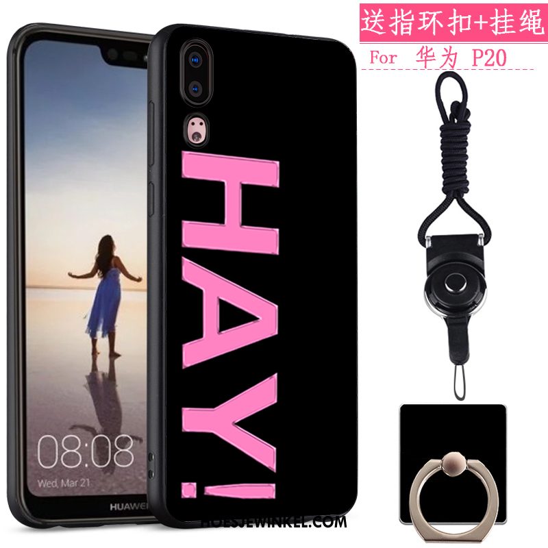 Huawei P20 Hoesje Siliconen Hoes Zacht, Huawei P20 Hoesje Spotprent Scheppend