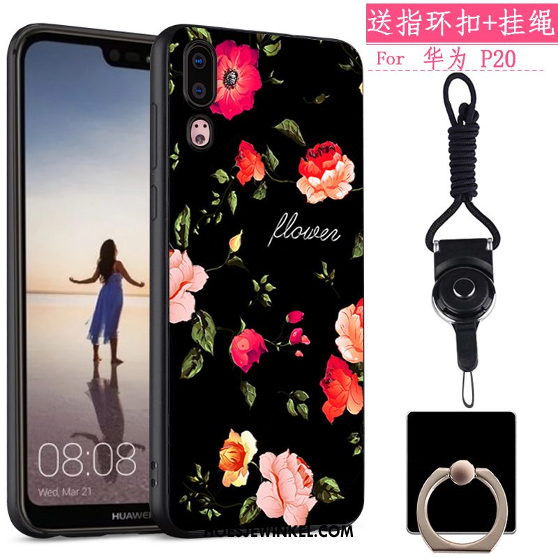 Huawei P20 Hoesje Siliconen Hoes Zacht, Huawei P20 Hoesje Spotprent Scheppend