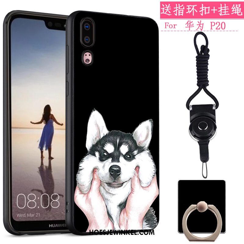 Huawei P20 Hoesje Siliconen Hoes Zacht, Huawei P20 Hoesje Spotprent Scheppend