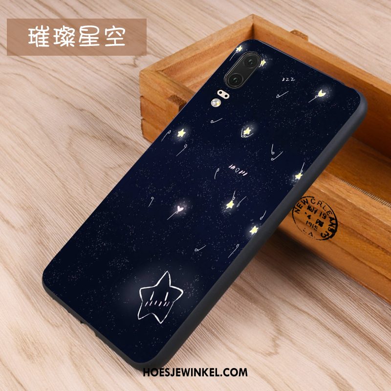 Huawei P20 Hoesje Trend Hoes Bescherming, Huawei P20 Hoesje All Inclusive Blauw