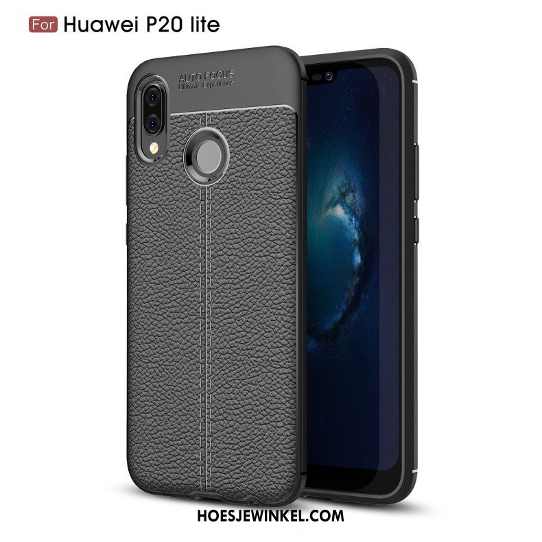 Huawei P20 Lite Hoesje All Inclusive Leer Rood, Huawei P20 Lite Hoesje Ster Persoonlijk