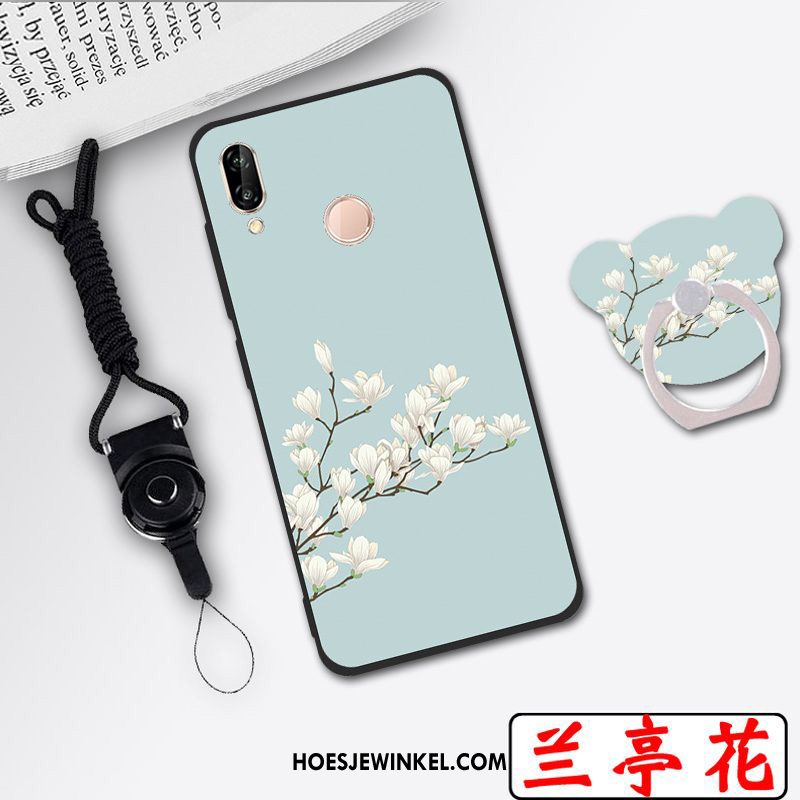 Huawei P20 Lite Hoesje Anti-fall Hoes Spotprent, Huawei P20 Lite Hoesje Wit Zacht