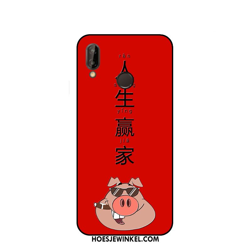 Huawei P20 Lite Hoesje Bescherming Hoes Hanger, Huawei P20 Lite Hoesje Mobiele Telefoon Rood