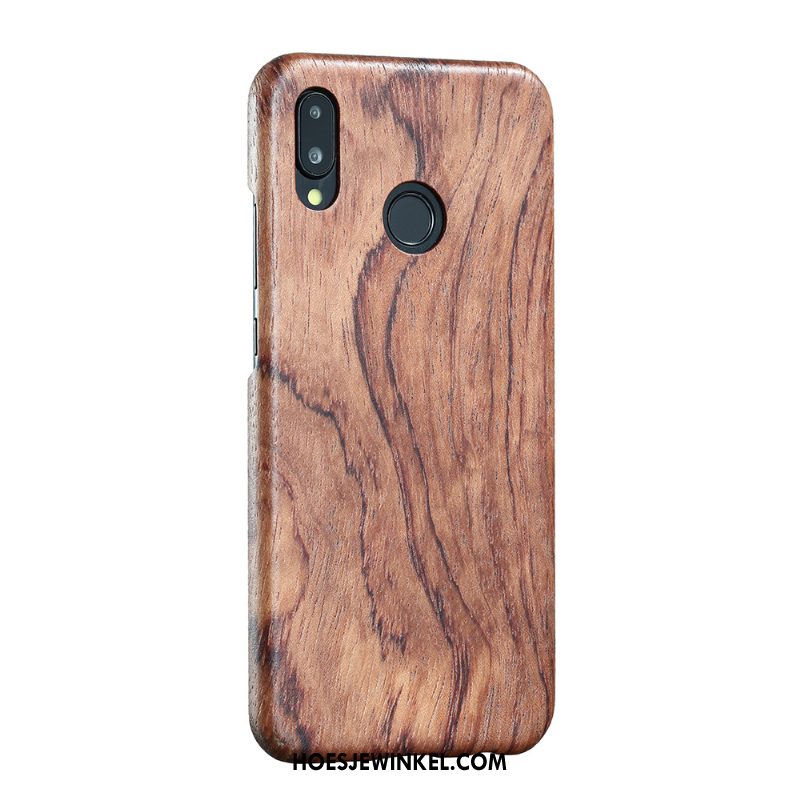 Huawei P20 Lite Hoesje Bescherming Hout Voelen, Huawei P20 Lite Hoesje Hoes Mobiele Telefoon Braun