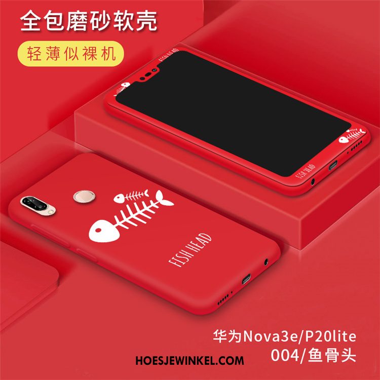 Huawei P20 Lite Hoesje Bescherming Rood Trend, Huawei P20 Lite Hoesje Anti-fall Schrobben