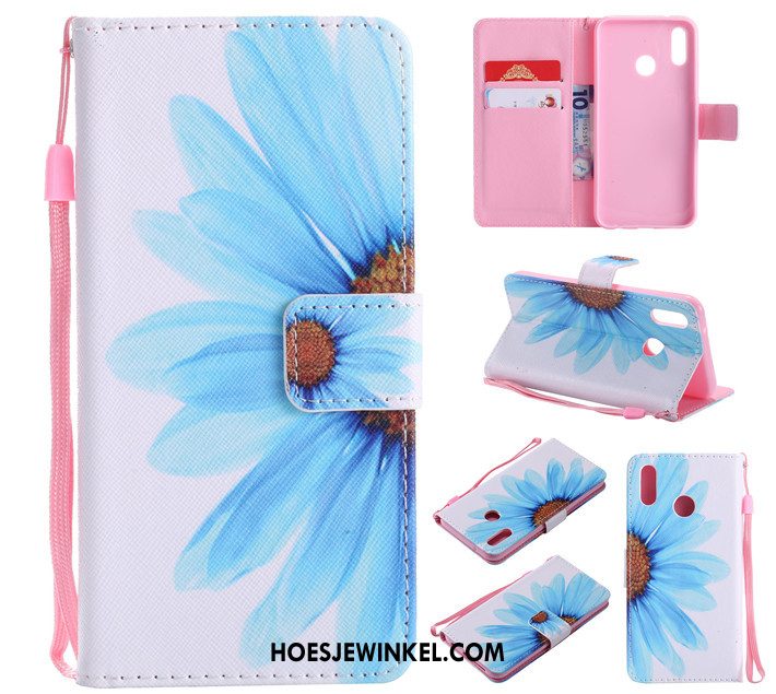 Huawei P20 Lite Hoesje Blauw All Inclusive Leren Etui, Huawei P20 Lite Hoesje Bescherming Zacht