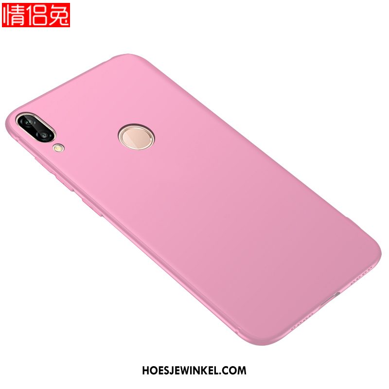 Huawei P20 Lite Hoesje Effen Kleur Jeugd Eenvoudige, Huawei P20 Lite Hoesje Zwart Siliconen