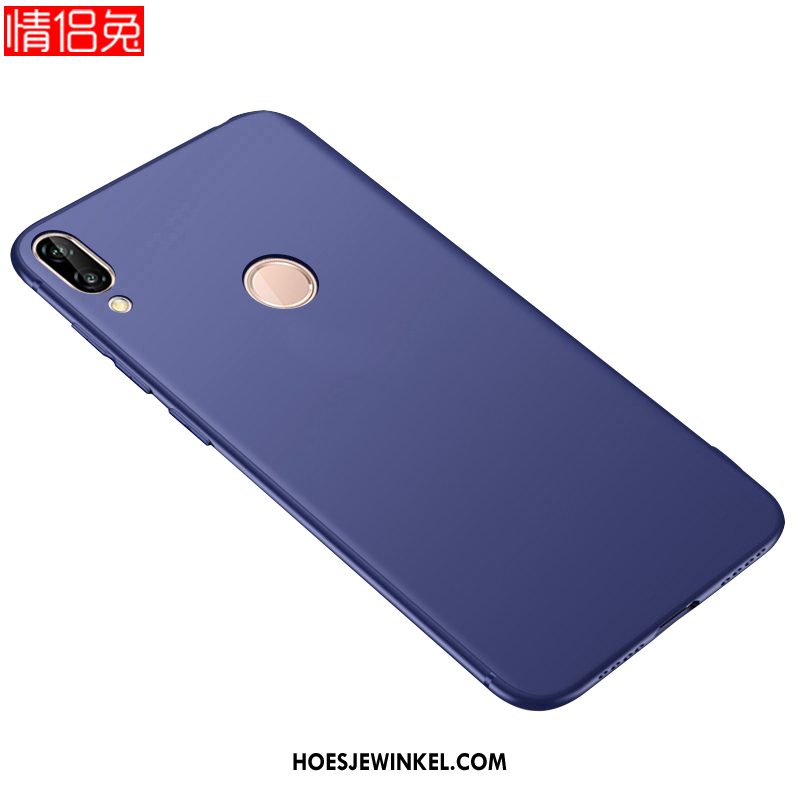 Huawei P20 Lite Hoesje Effen Kleur Jeugd Eenvoudige, Huawei P20 Lite Hoesje Zwart Siliconen