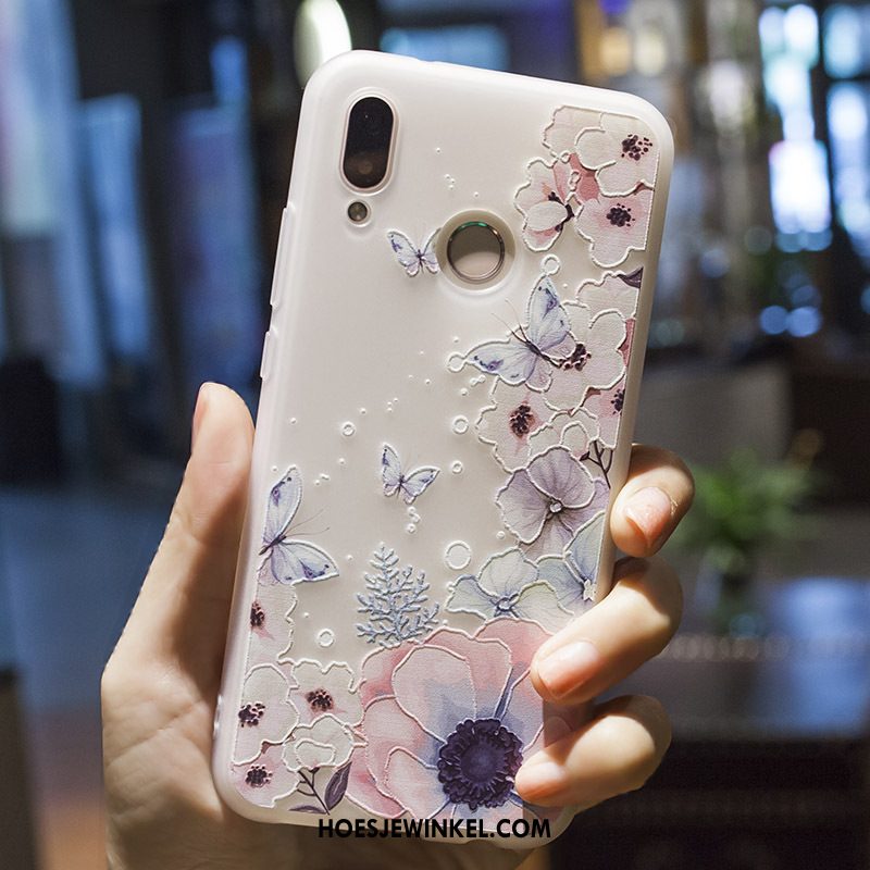 Huawei P20 Lite Hoesje Hoes Bloemen Geschilderd, Huawei P20 Lite Hoesje Schrobben Bescherming