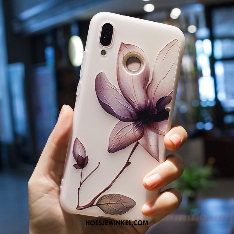 Huawei P20 Lite Hoesje Hoes Bloemen Geschilderd, Huawei P20 Lite Hoesje Schrobben Bescherming