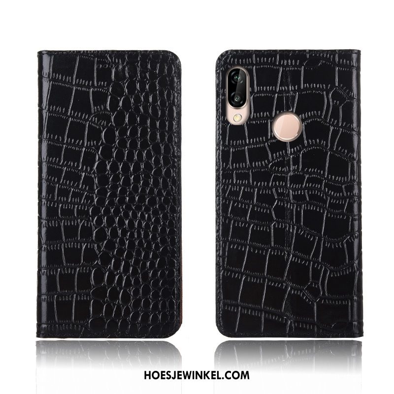 Huawei P20 Lite Hoesje Hoes Krokodil Mobiele Telefoon, Huawei P20 Lite Hoesje Krokodillenleer Bescherming Braun