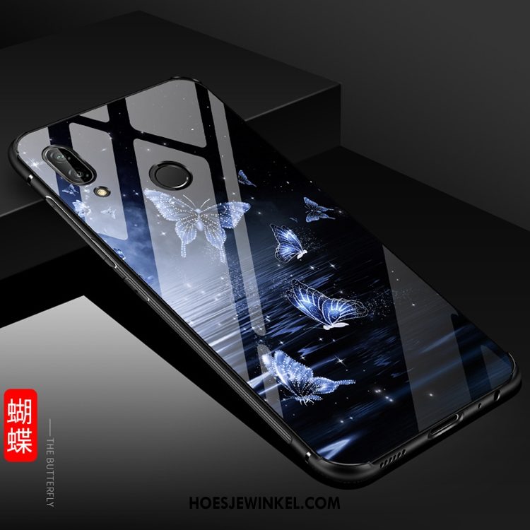 Huawei P20 Lite Hoesje Hoes Mobiele Telefoon Glas, Huawei P20 Lite Hoesje Blauw Anti-fall