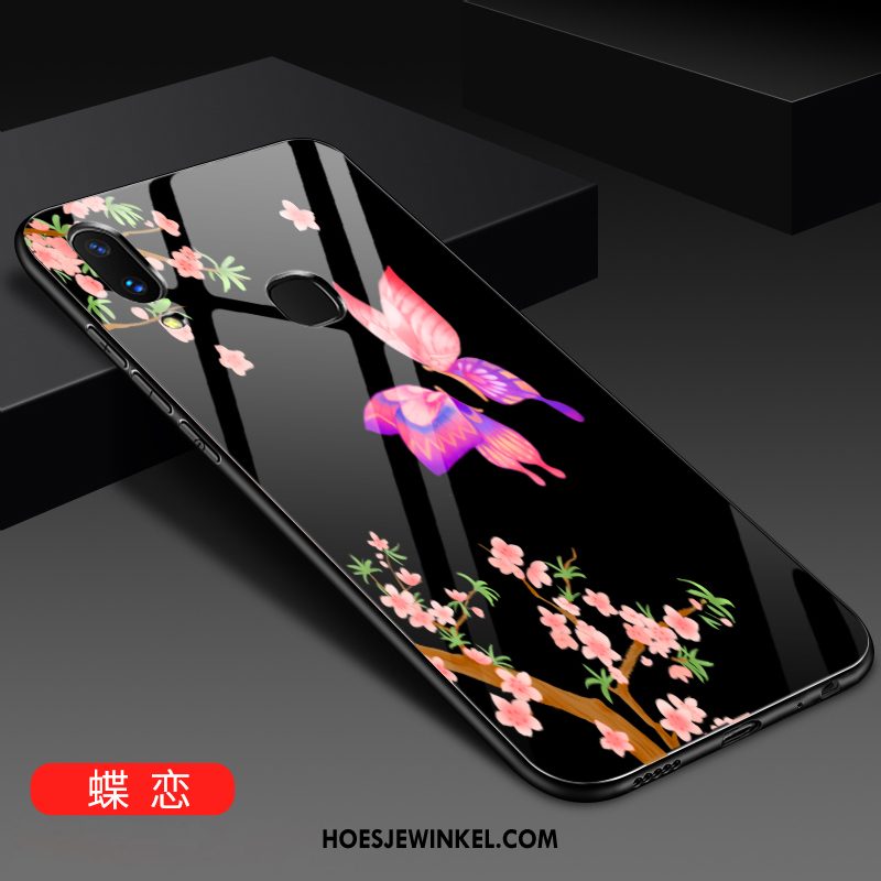 Huawei P20 Lite Hoesje Tempereren Spiegel Siliconen, Huawei P20 Lite Hoesje Glas Skärmskydd