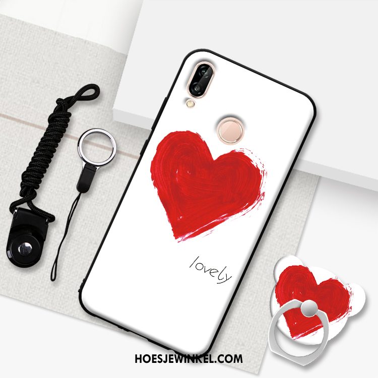 Huawei P20 Lite Hoesje Zwart Bescherming Hanger, Huawei P20 Lite Hoesje Hoes Schrobben