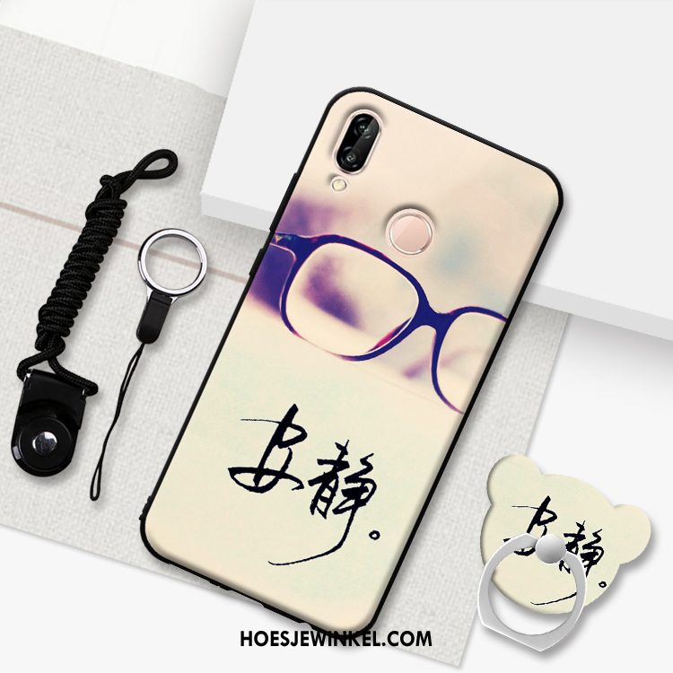 Huawei P20 Lite Hoesje Zwart Bescherming Hanger, Huawei P20 Lite Hoesje Hoes Schrobben