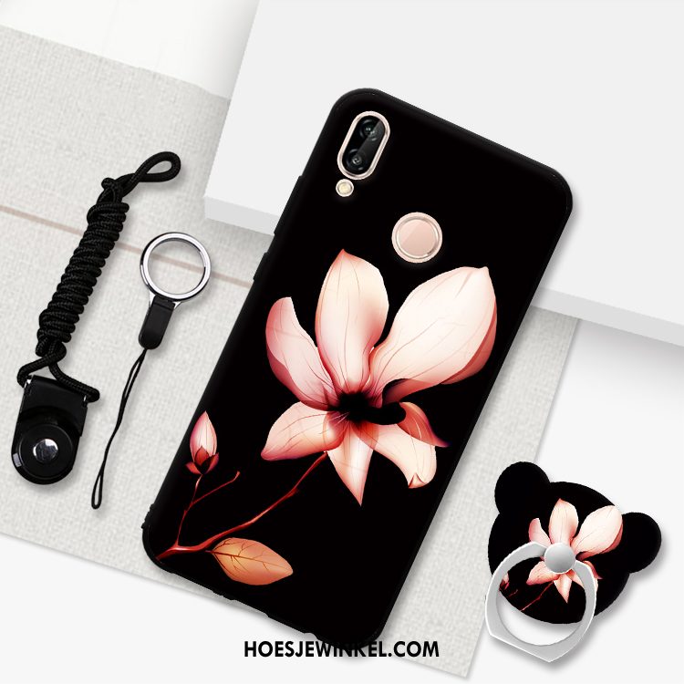 Huawei P20 Lite Hoesje Zwart Bescherming Hanger, Huawei P20 Lite Hoesje Hoes Schrobben