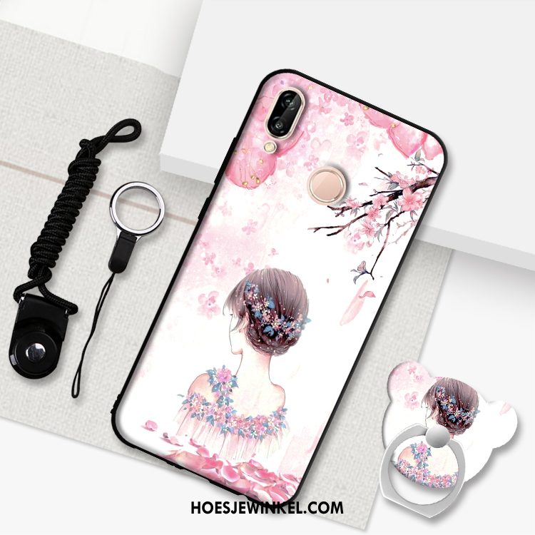 Huawei P20 Lite Hoesje Zwart Bescherming Hanger, Huawei P20 Lite Hoesje Hoes Schrobben