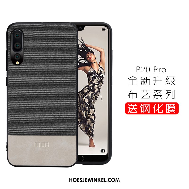 Huawei P20 Pro Hoesje Bescherming Skärmskydd Bruin, Huawei P20 Pro Hoesje Siliconen Trendy Merk