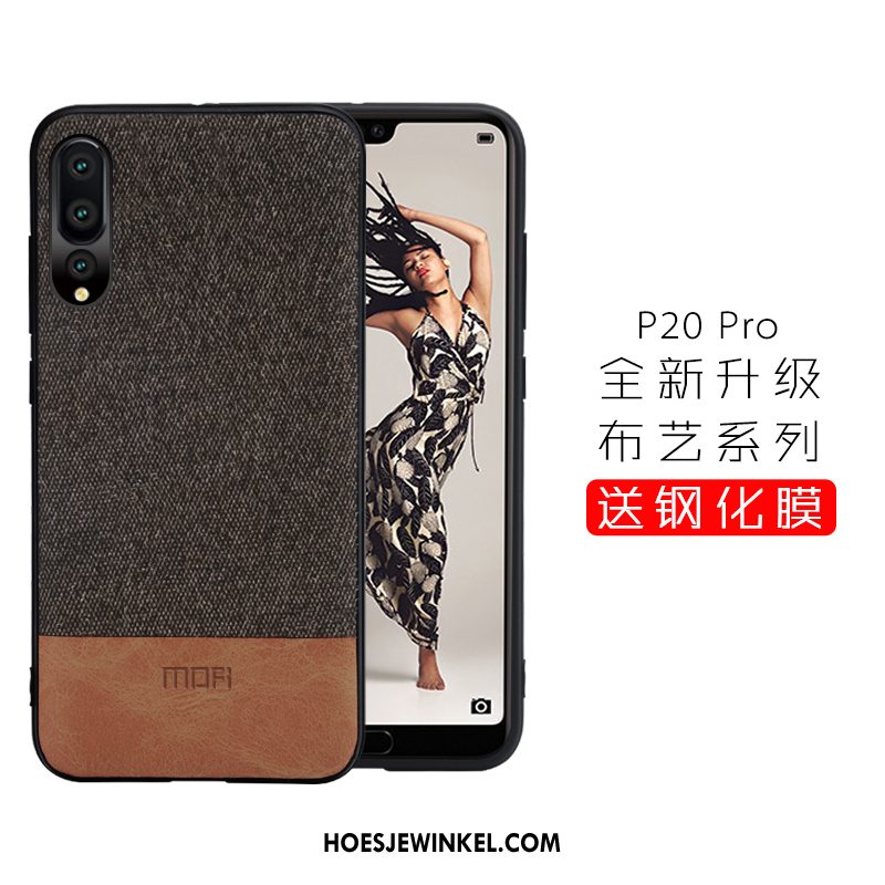 Huawei P20 Pro Hoesje Bescherming Skärmskydd Bruin, Huawei P20 Pro Hoesje Siliconen Trendy Merk