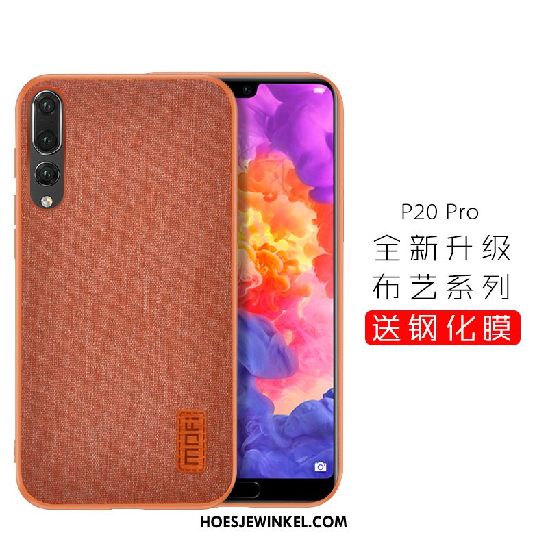 Huawei P20 Pro Hoesje Bescherming Skärmskydd Bruin, Huawei P20 Pro Hoesje Siliconen Trendy Merk