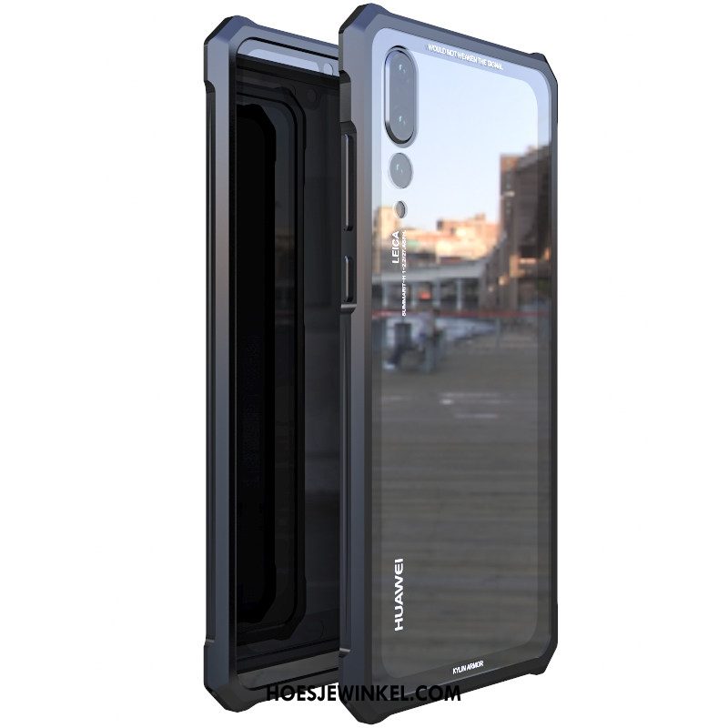 Huawei P20 Pro Hoesje Dun Trendy Merk Glas, Huawei P20 Pro Hoesje Mode Scheppend
