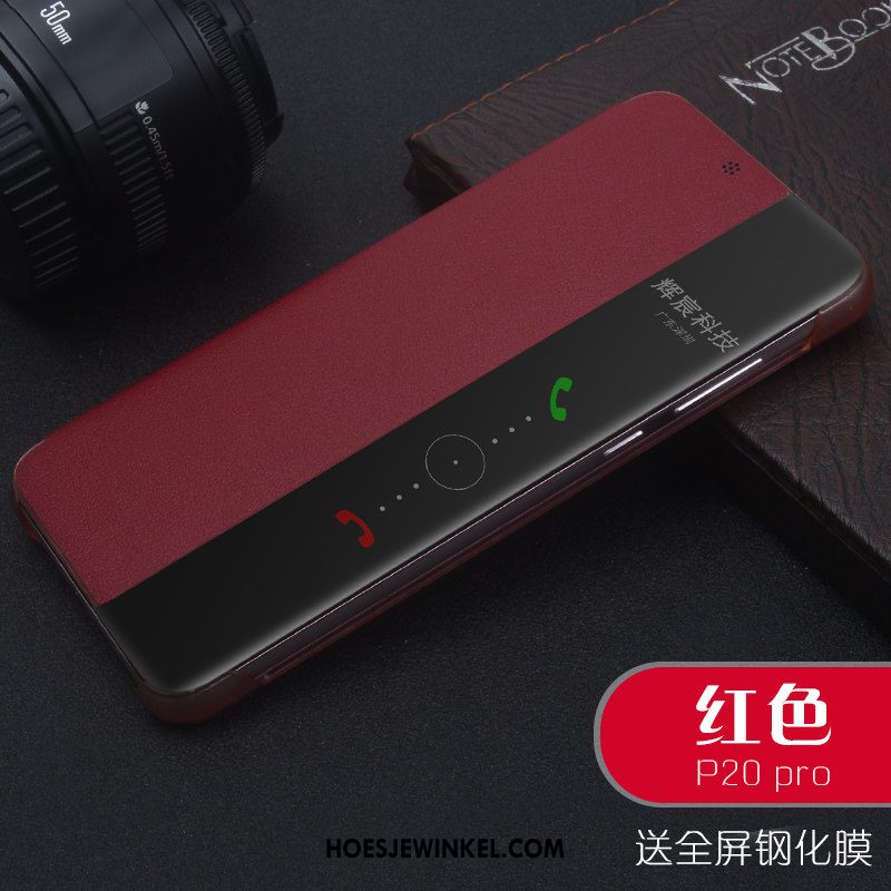 Huawei P20 Pro Hoesje Eenvoudige Accessoires All Inclusive, Huawei P20 Pro Hoesje Echt Leer Clamshell