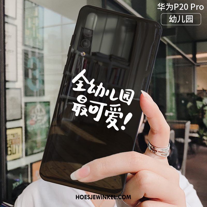 Huawei P20 Pro Hoesje Mooie Siliconen Rood, Huawei P20 Pro Hoesje Net Red Gehard Glas
