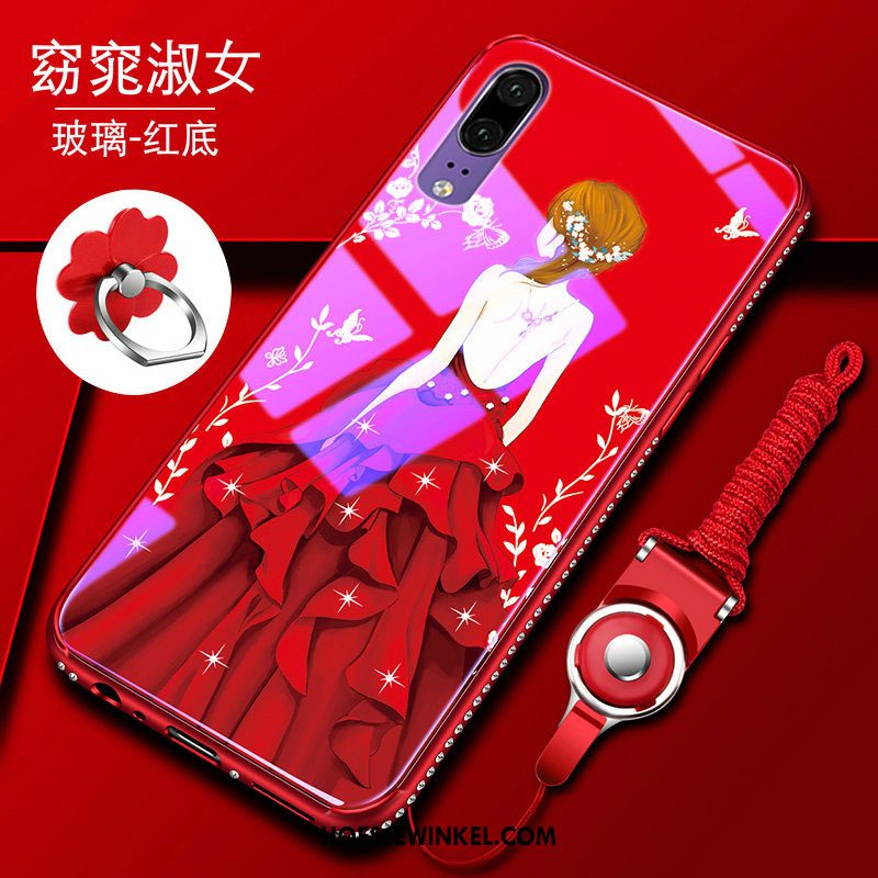 Huawei P20 Pro Hoesje Persoonlijk Siliconen Zacht, Huawei P20 Pro Hoesje Rood Tempereren