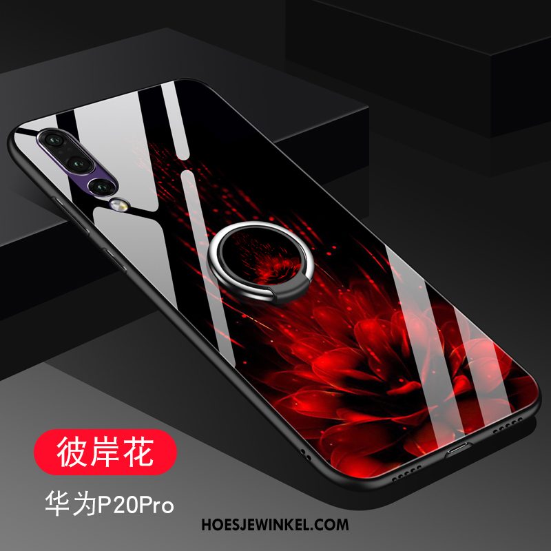 Huawei P20 Pro Hoesje Ring Spiegel Mode, Huawei P20 Pro Hoesje Rood Trend