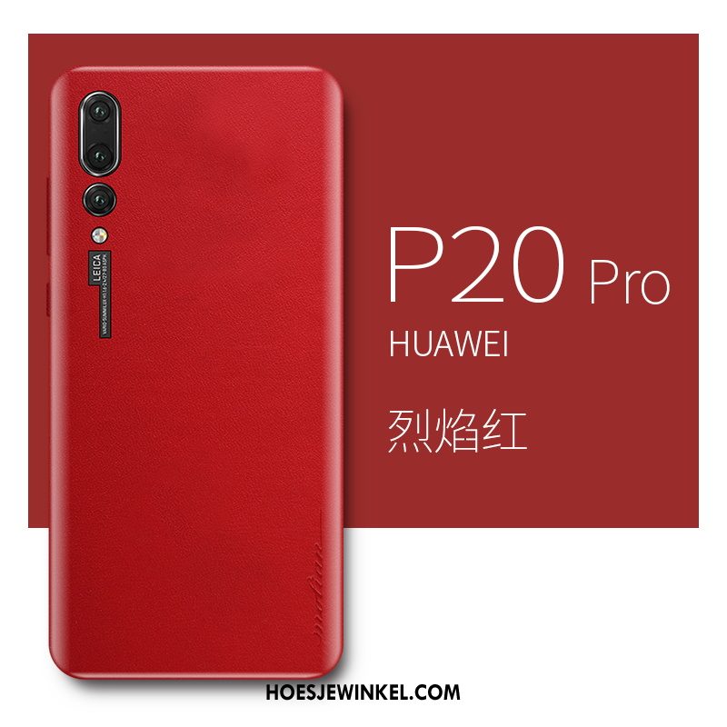 Huawei P20 Pro Hoesje Rood Anti-fall Eenvoudige, Huawei P20 Pro Hoesje All Inclusive High End