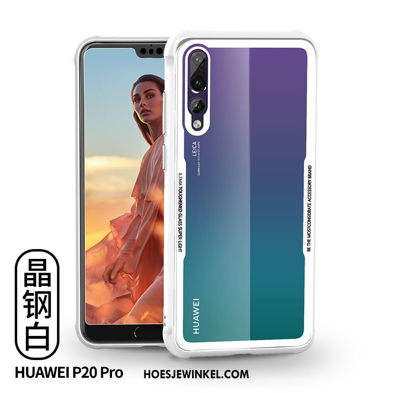 Huawei P20 Pro Hoesje Siliconen Glas Hoes, Huawei P20 Pro Hoesje Anti-fall Doorzichtig