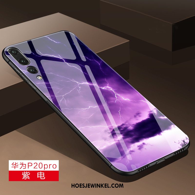 Huawei P20 Pro Hoesje Siliconen Scheppend Eenvoudige, Huawei P20 Pro Hoesje Zacht Purper