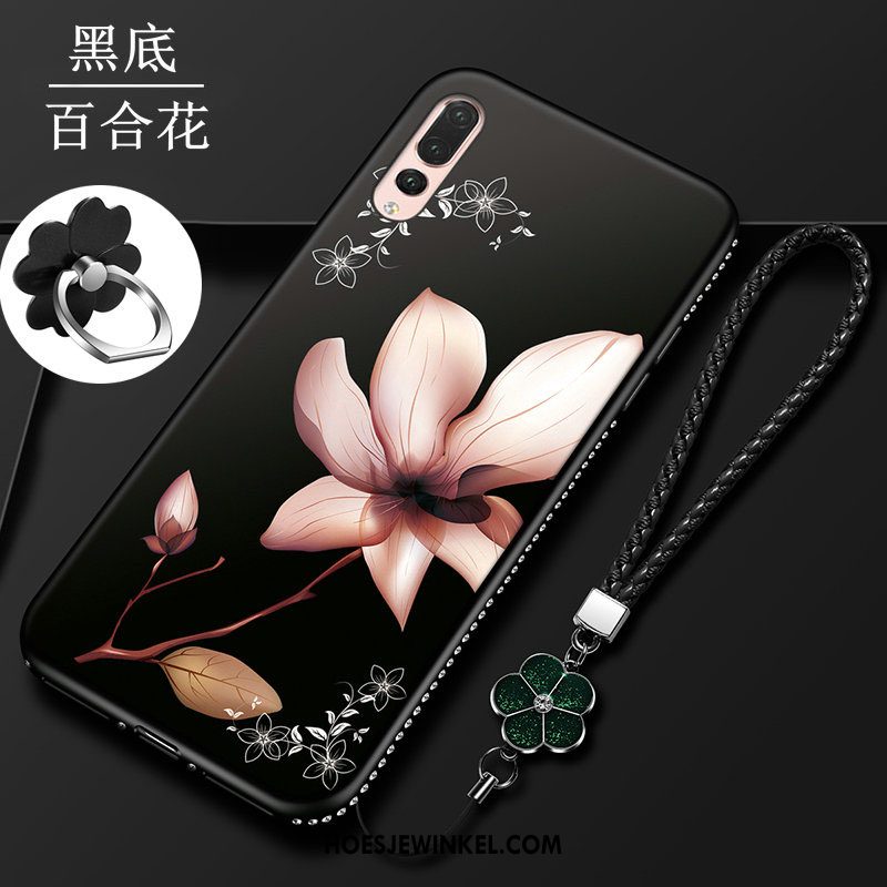 Huawei P20 Pro Hoesje Strass Siliconen Rood, Huawei P20 Pro Hoesje Mobiele Telefoon Anti-fall