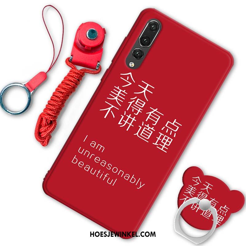 Huawei P20 Pro Hoesje Zacht Rood Siliconen, Huawei P20 Pro Hoesje Spotprent Mobiele Telefoon