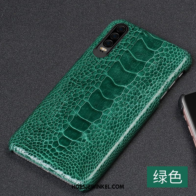 Huawei P30 Hoesje Achterklep Luxe Persoonlijk, Huawei P30 Hoesje Blauw Leer