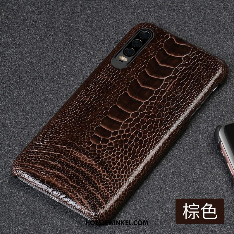 Huawei P30 Hoesje Achterklep Luxe Persoonlijk, Huawei P30 Hoesje Blauw Leer