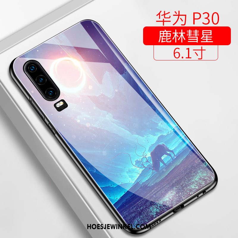 Huawei P30 Hoesje All Inclusive Mobiele Telefoon Purper, Huawei P30 Hoesje Trendy Merk Siliconen