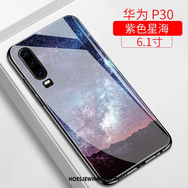 Huawei P30 Hoesje All Inclusive Mobiele Telefoon Purper, Huawei P30 Hoesje Trendy Merk Siliconen