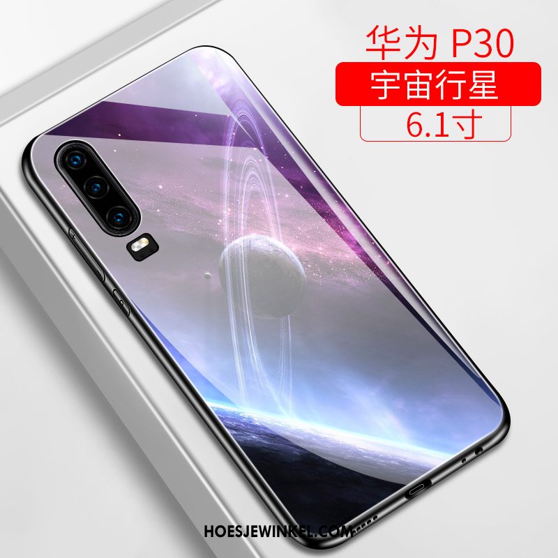 Huawei P30 Hoesje All Inclusive Mobiele Telefoon Purper, Huawei P30 Hoesje Trendy Merk Siliconen