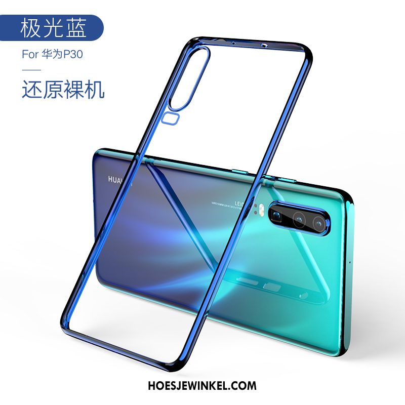 Huawei P30 Hoesje All Inclusive Trendy Merk Dun, Huawei P30 Hoesje Zacht Rood