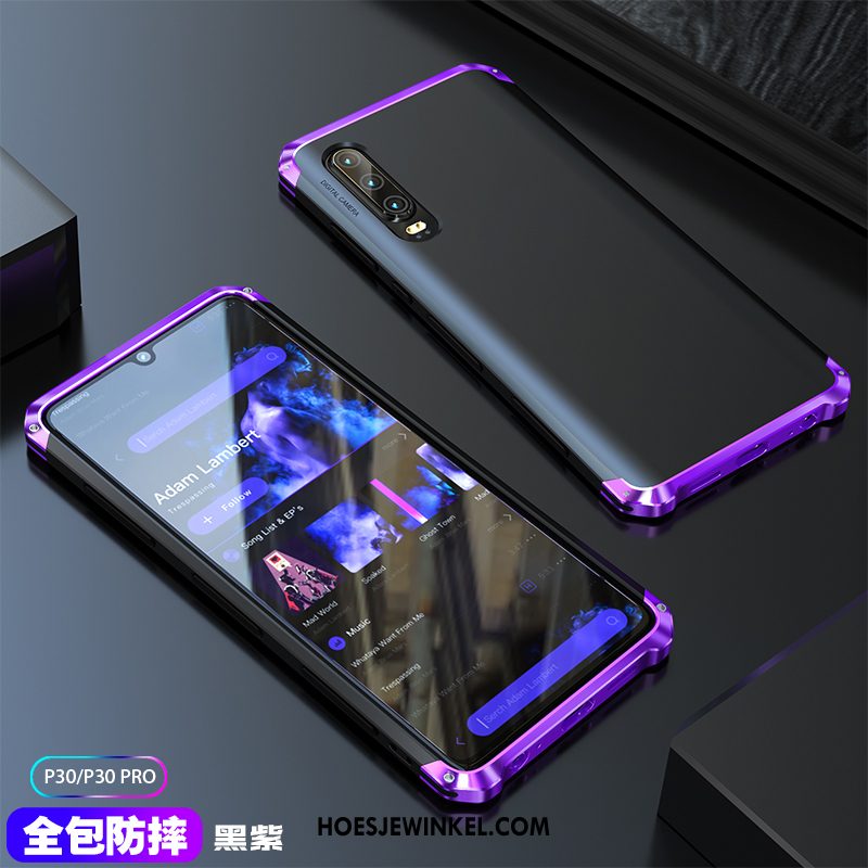 Huawei P30 Hoesje Dun Siliconen Purper, Huawei P30 Hoesje Trendy Merk Mobiele Telefoon