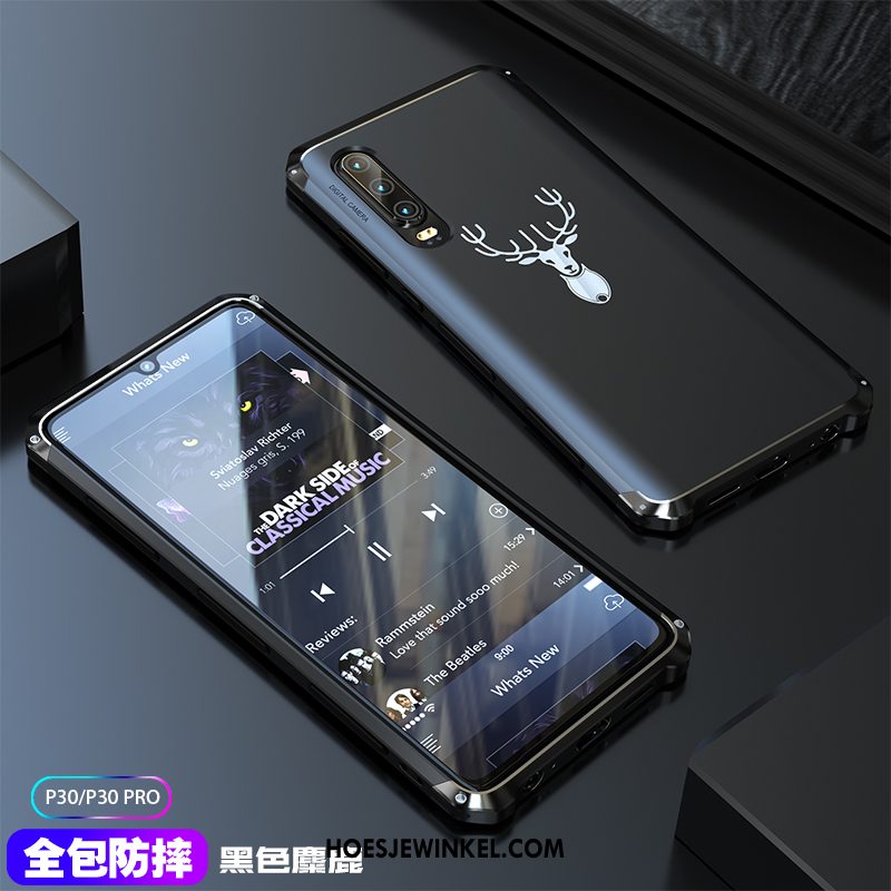 Huawei P30 Hoesje Dun Siliconen Purper, Huawei P30 Hoesje Trendy Merk Mobiele Telefoon