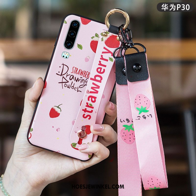 Huawei P30 Hoesje Eenvoudige Scheppend Schrobben, Huawei P30 Hoesje Mobiele Telefoon All Inclusive