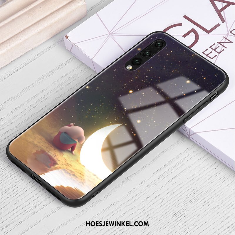 Huawei P30 Hoesje Eenvoudige Scheppend Spotprent, Huawei P30 Hoesje Persoonlijk Dun Braun