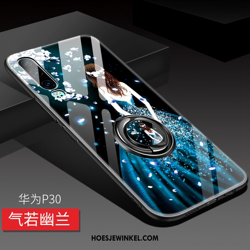 Huawei P30 Hoesje Glas Bescherming Blauw, Huawei P30 Hoesje Ondersteuning All Inclusive
