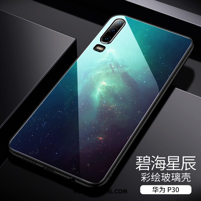 Huawei P30 Hoesje Glas Nieuw Dun, Huawei P30 Hoesje Zwart Anti-fall