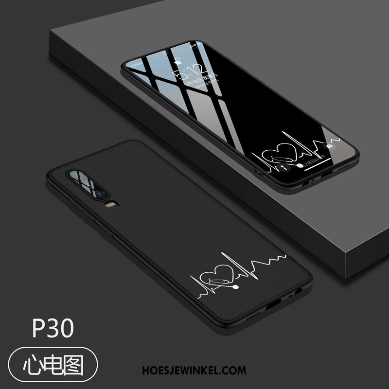 Huawei P30 Hoesje Jeugd Zwart Persoonlijk, Huawei P30 Hoesje Siliconen Schrobben
