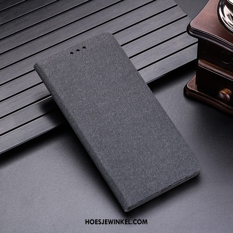 Huawei P30 Hoesje Kaart Anti-fall Bescherming, Huawei P30 Hoesje Leren Etui Grijs